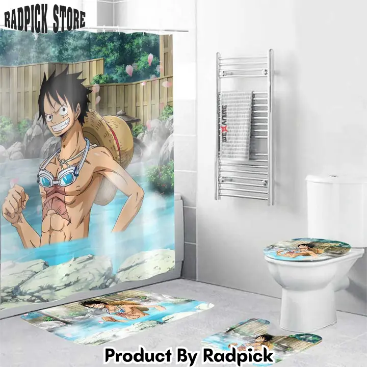 One piece boys hot spring monkey d luffy combo bathroom set   rp0204222